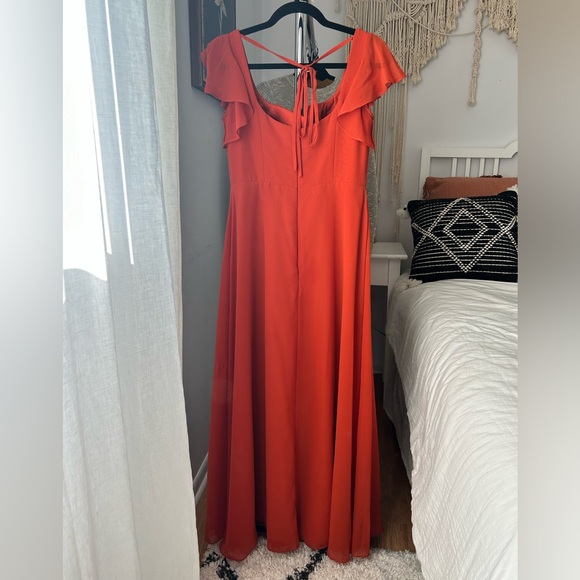 Azazie Vibrant Orange Wedding Dress - Picture 3 of 4